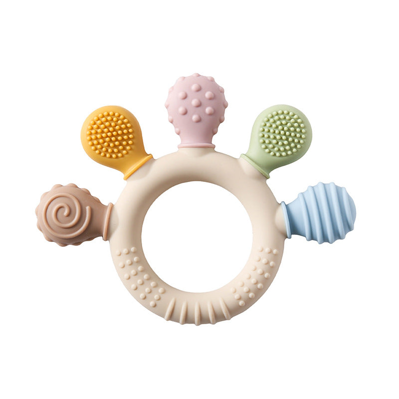 Baby Silicone Finger Teether Soothing Toy Anti-Chewing Bracelet for Teething Infants
